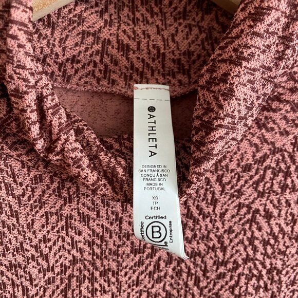 Athleta Flurry Seamless Turtleneck | Size XS | Color: Abstract Conch Pink - Picture 3 of 11